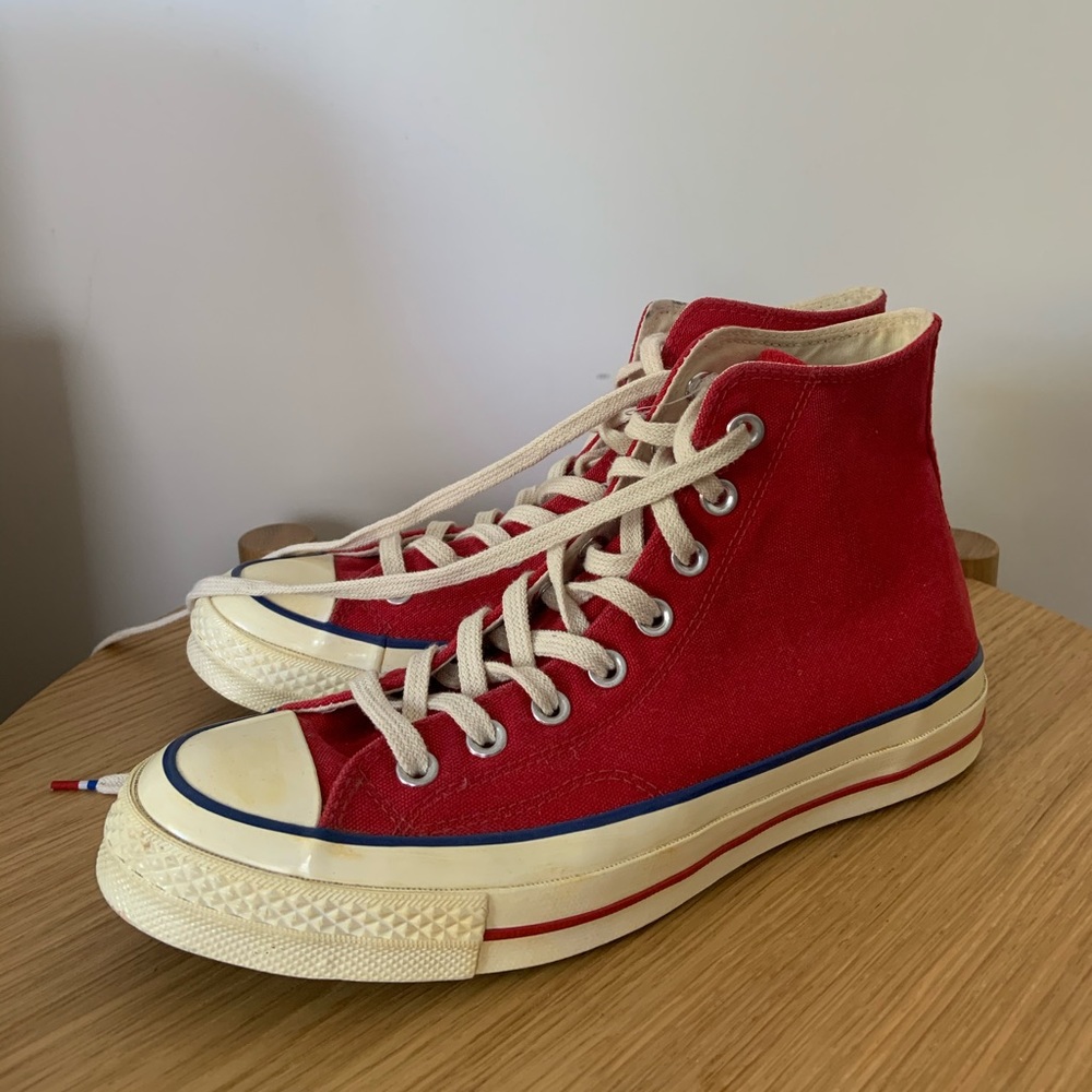 Converse Chuck 70 Hi top red blue rose.